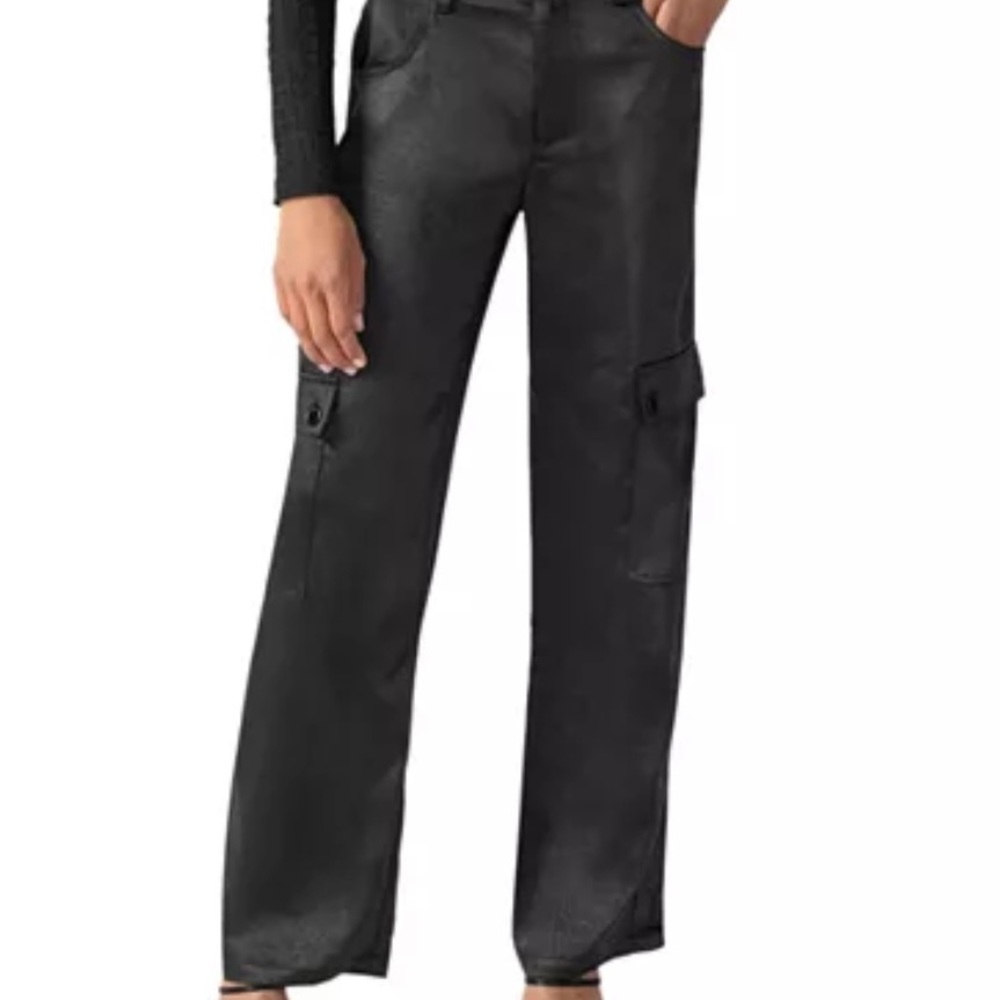 Sanctuary Ava black satin cargo pants. New w/tags. 30 or 32